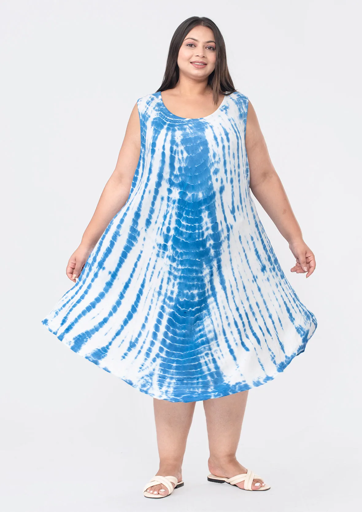 Viscose Tie-Dye Umbrella Dress