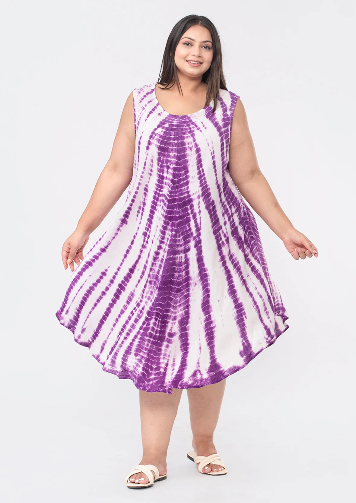 Viscose Tie-Dye Umbrella Dress