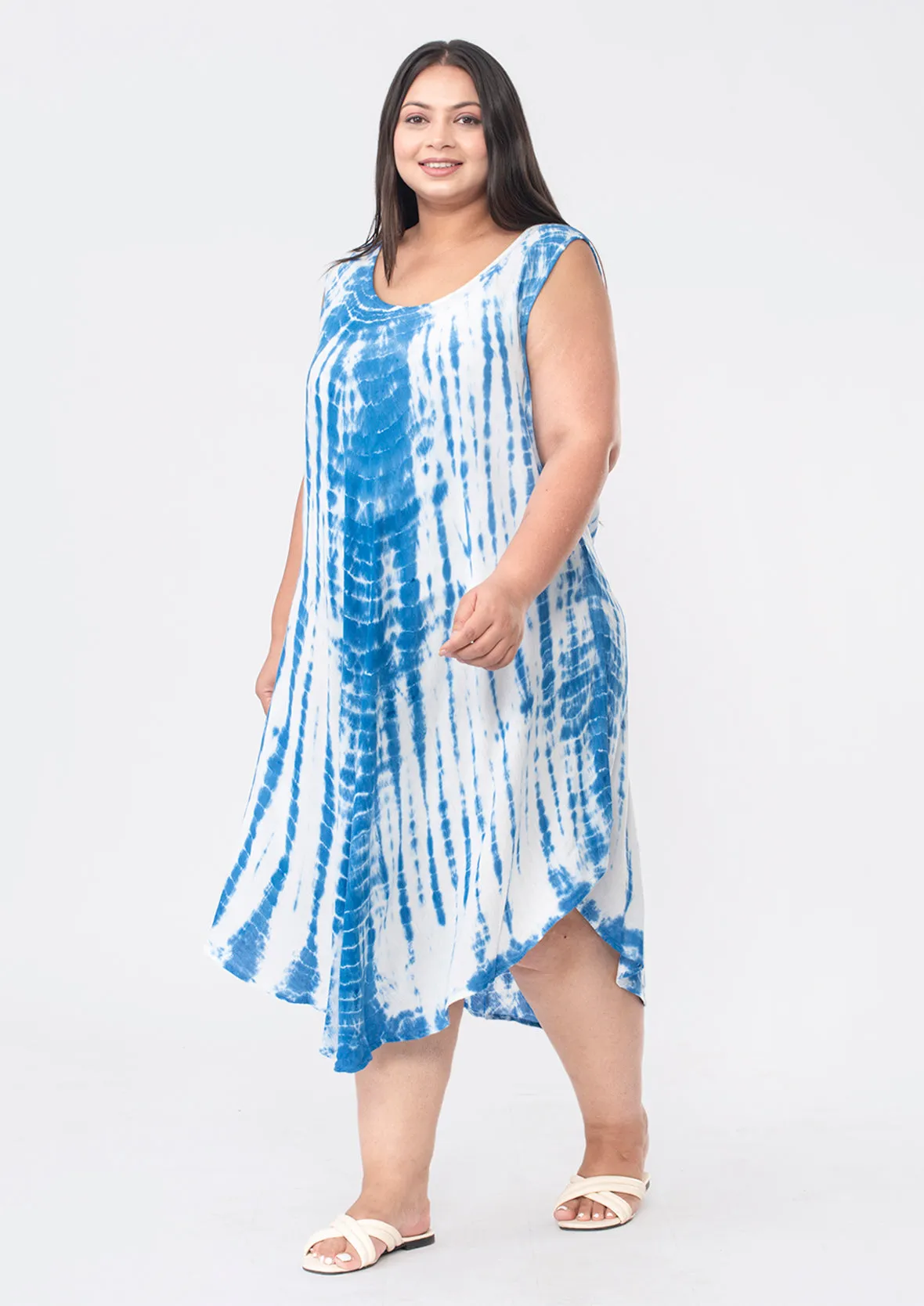 Viscose Tie-Dye Umbrella Dress