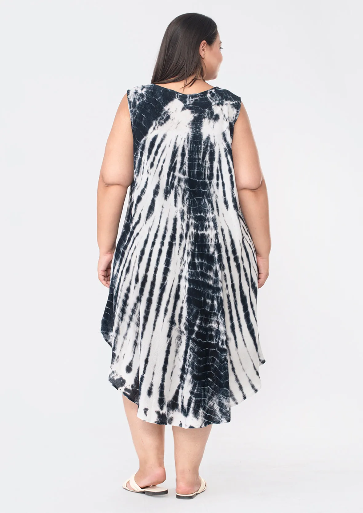 Viscose Tie-Dye Umbrella Dress