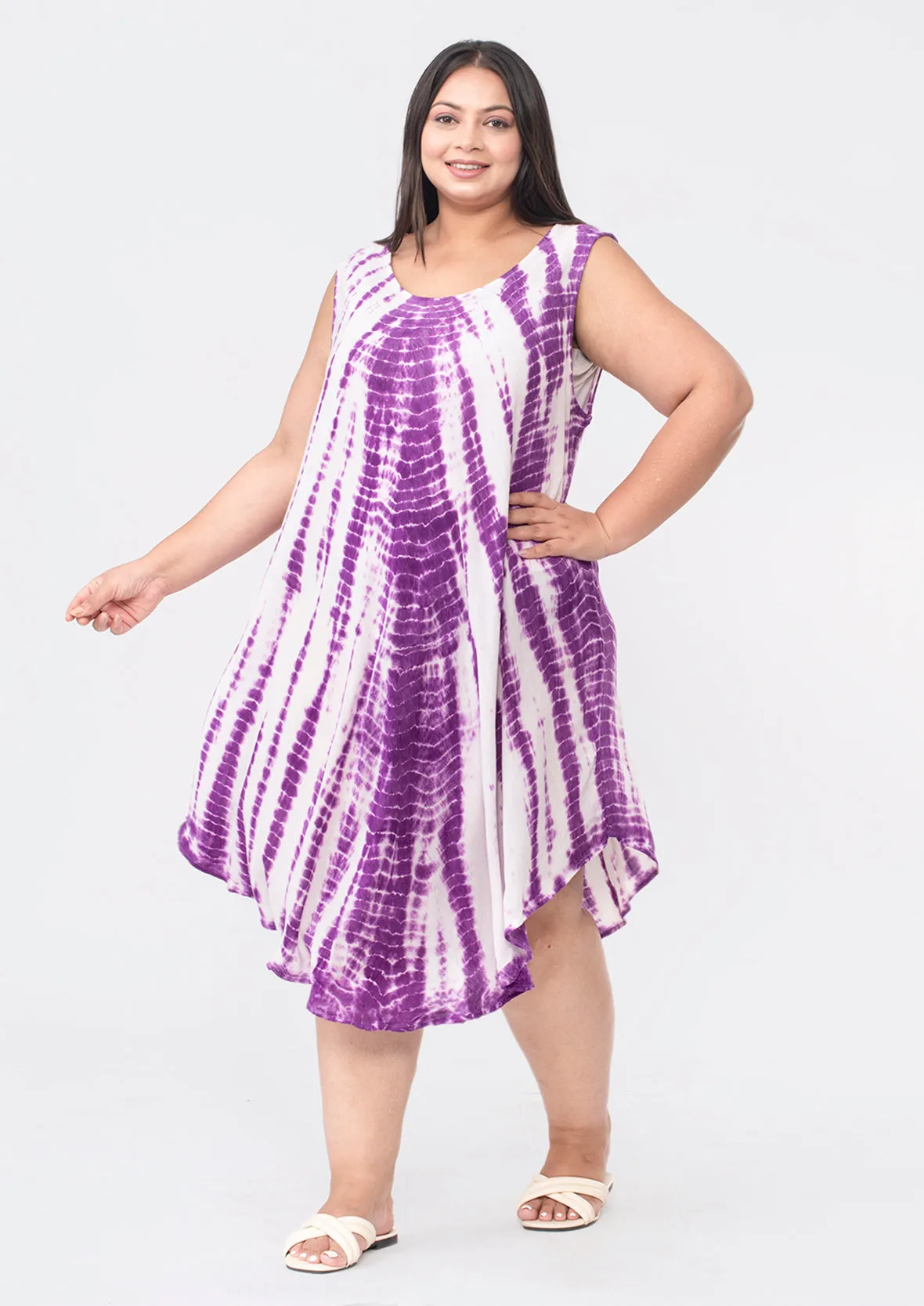 Viscose Tie-Dye Umbrella Dress