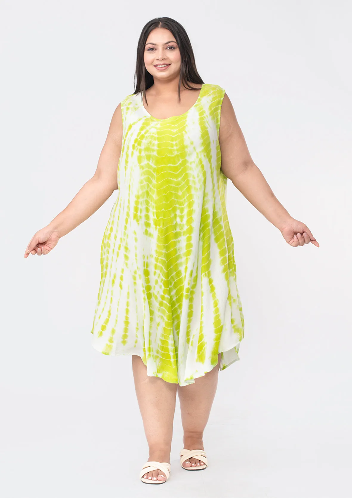 Viscose Tie-Dye Umbrella Dress