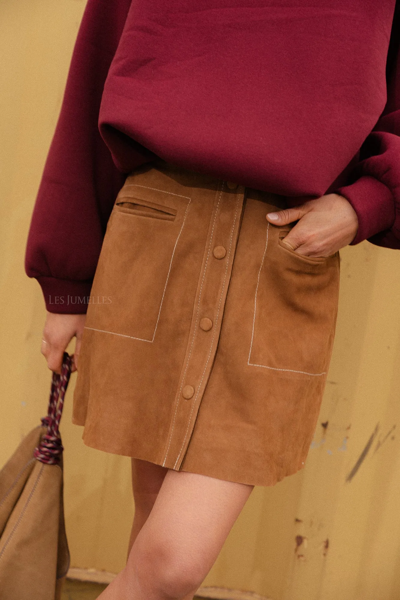 Visepia HW suede skirt rubber