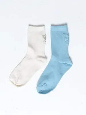 Vision Of You Sock - Sky Blue - Heritage White