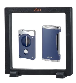 Visol Navy Blue Wedge V & BigFlat Floating Gift Set