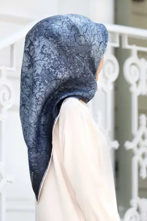 Vissona Everyday Silk Scarf Blue Marble