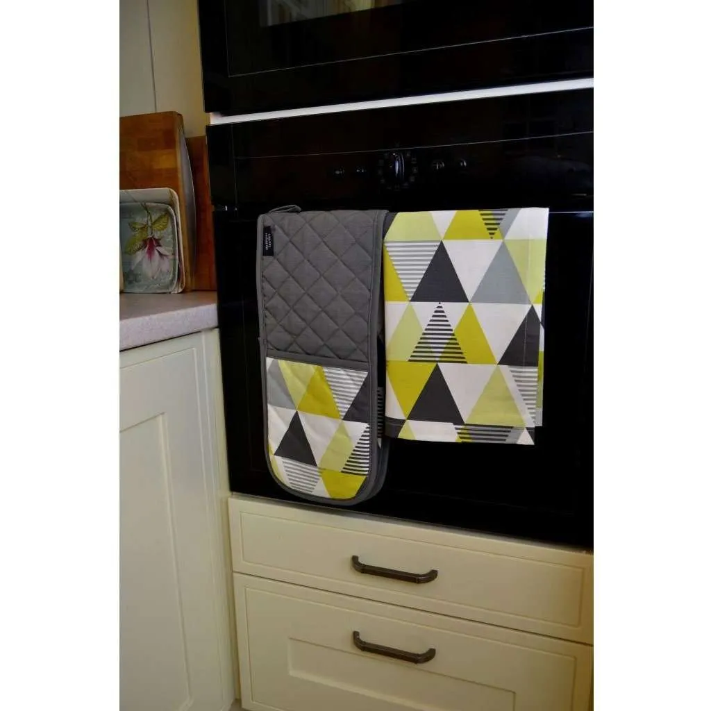 Vita Yellow Cotton Print Single Oven Mitt