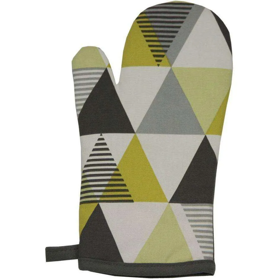 Vita Yellow Cotton Print Single Oven Mitt