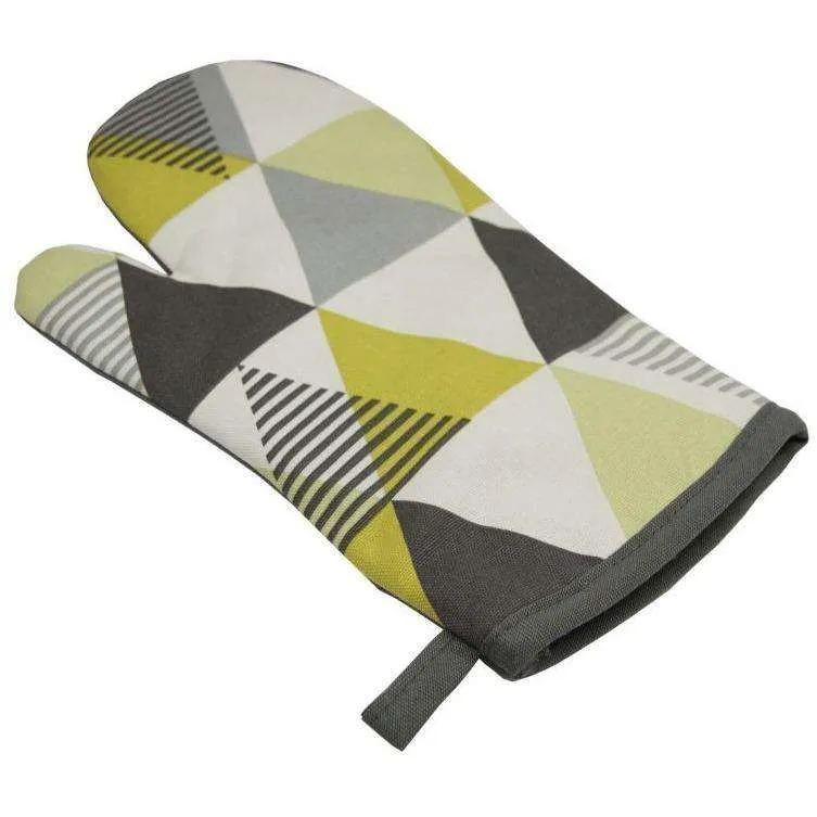 Vita Yellow Cotton Print Single Oven Mitt