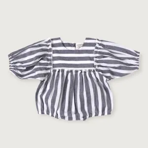 VIV Sasha Blue Stripe Puff Sleeve Bubble