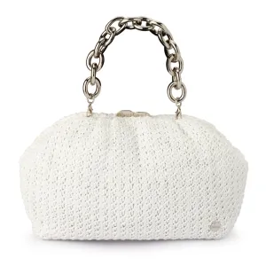 Vivian Soft Gathered Clutch in White