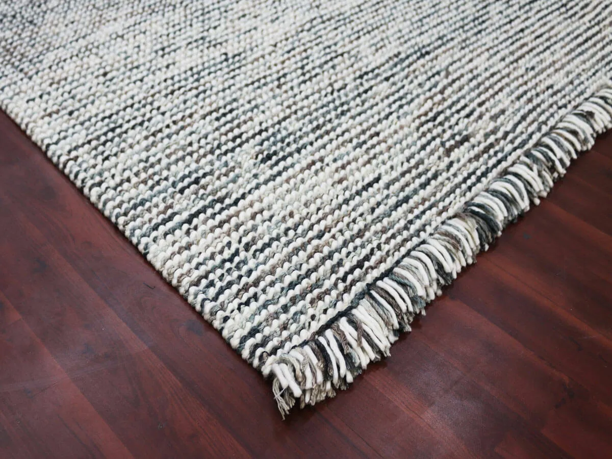 Vivid Modern Gray Hand-Woven Rug 5'x7'6"