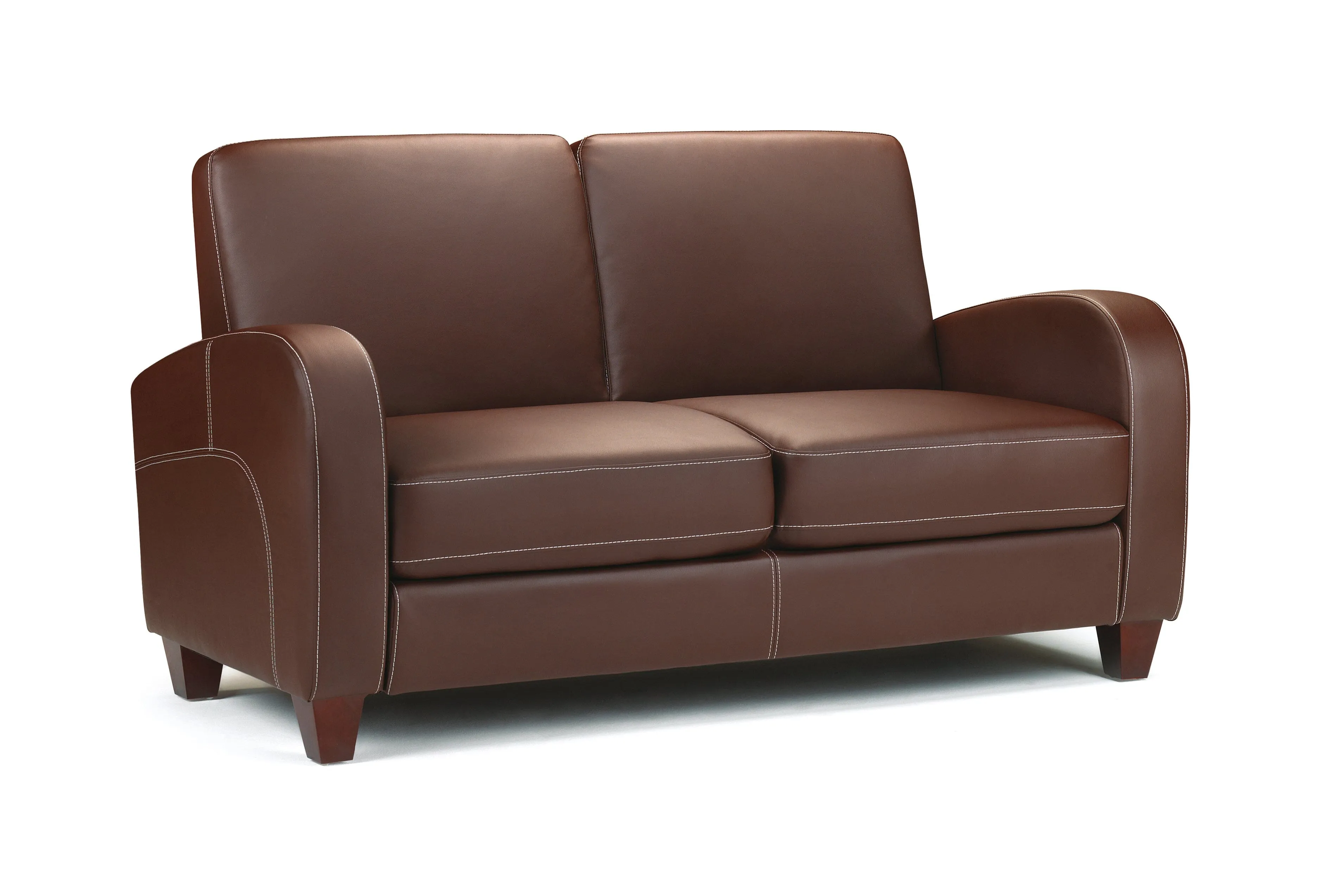 Vivo 2 Seater Sofa In Chestnut Faux Leather