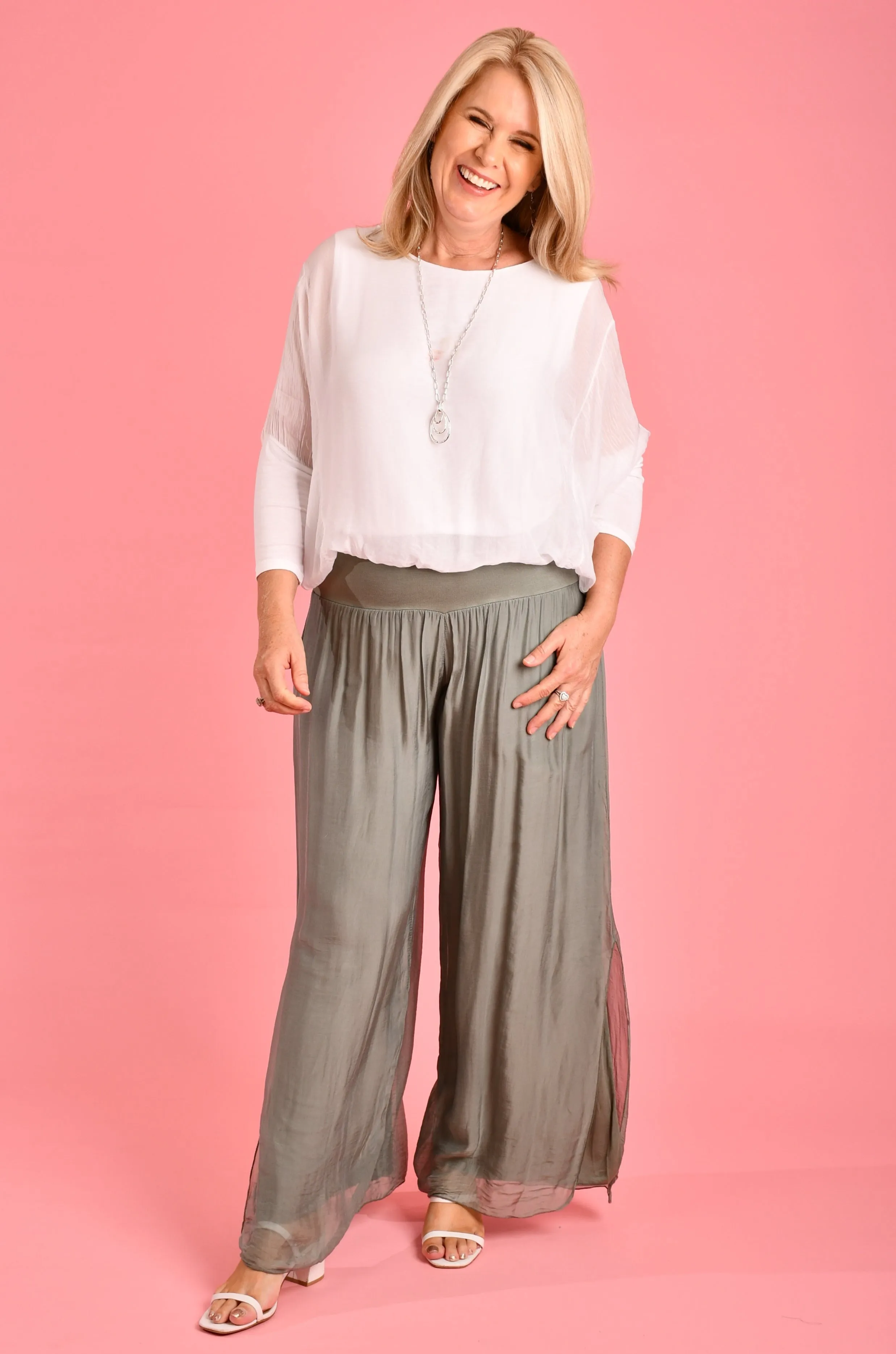 VLSP110 (2184) -  PISA SILK PANT - SAGE