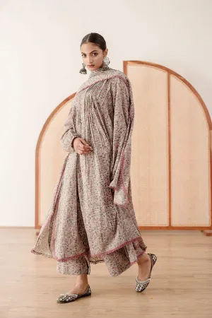 Voil Block Printed Kurta Set