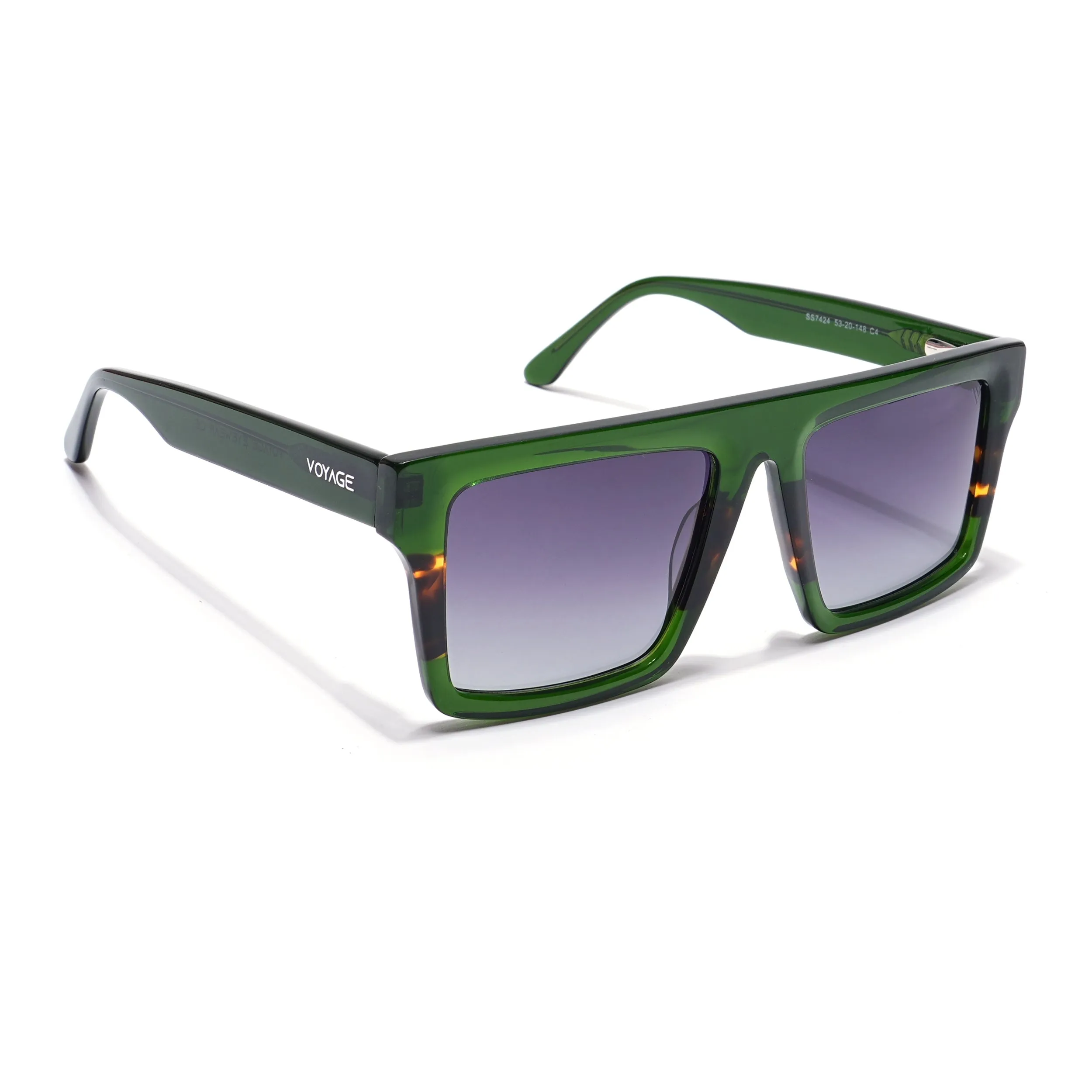 Voyage Select Square Sunglasses (Grey Lens | Green Frame - SLPMG5975)