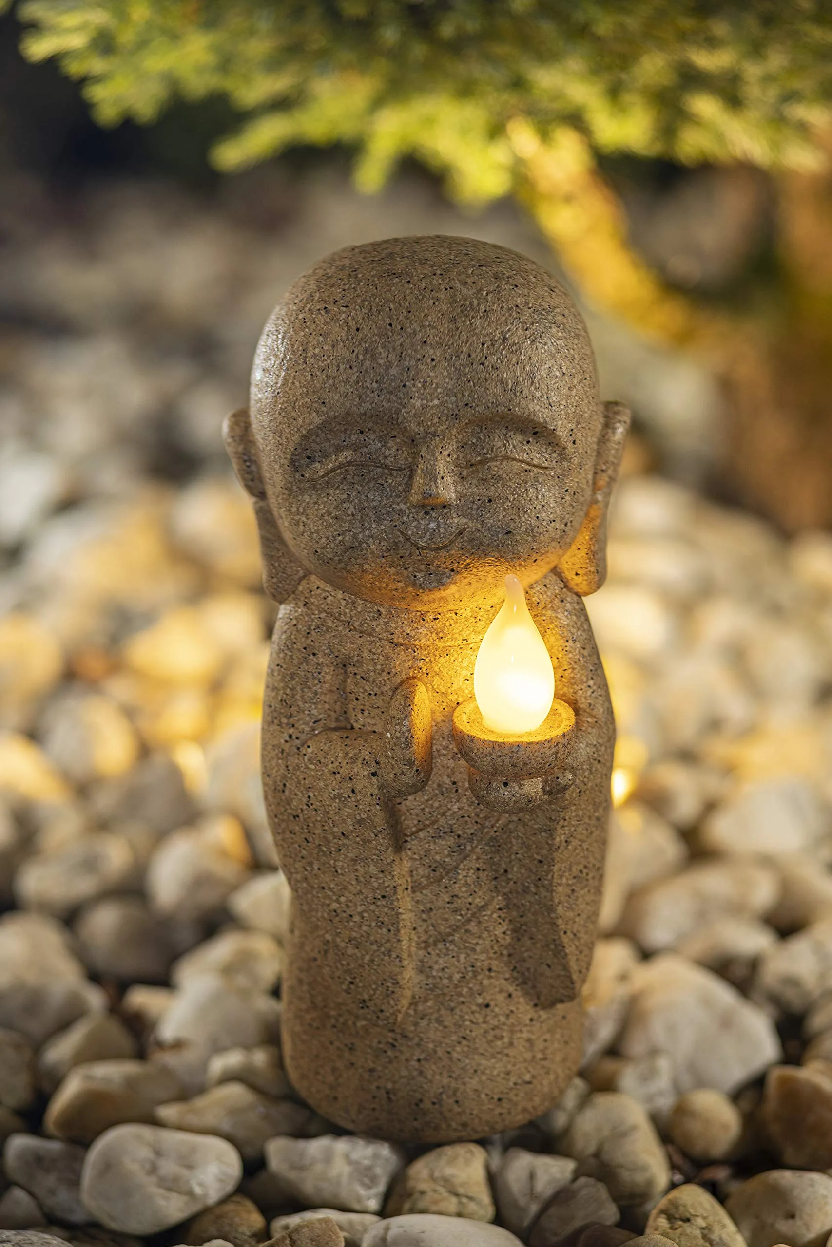 VP Home Meditating Buddha Solar Powered LED Outdoor Decor Garden