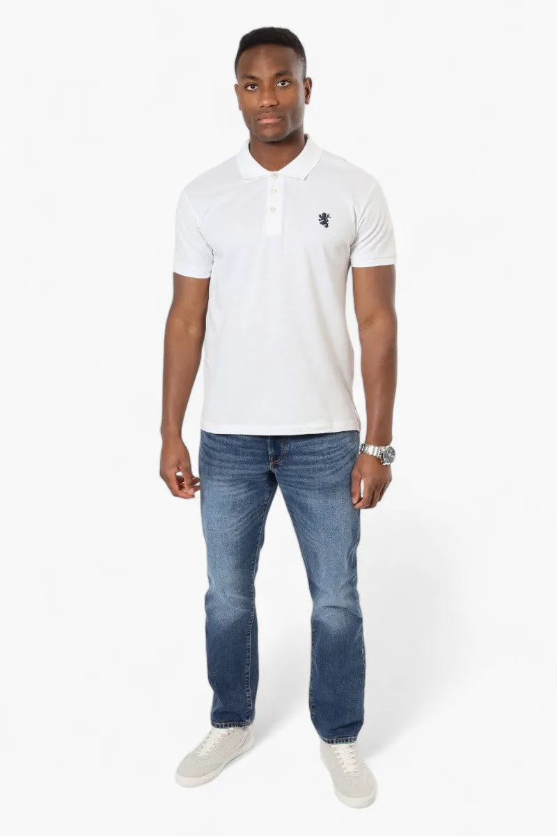 Vroom & Dreesmann Button Up Knit Polo Shirt - White