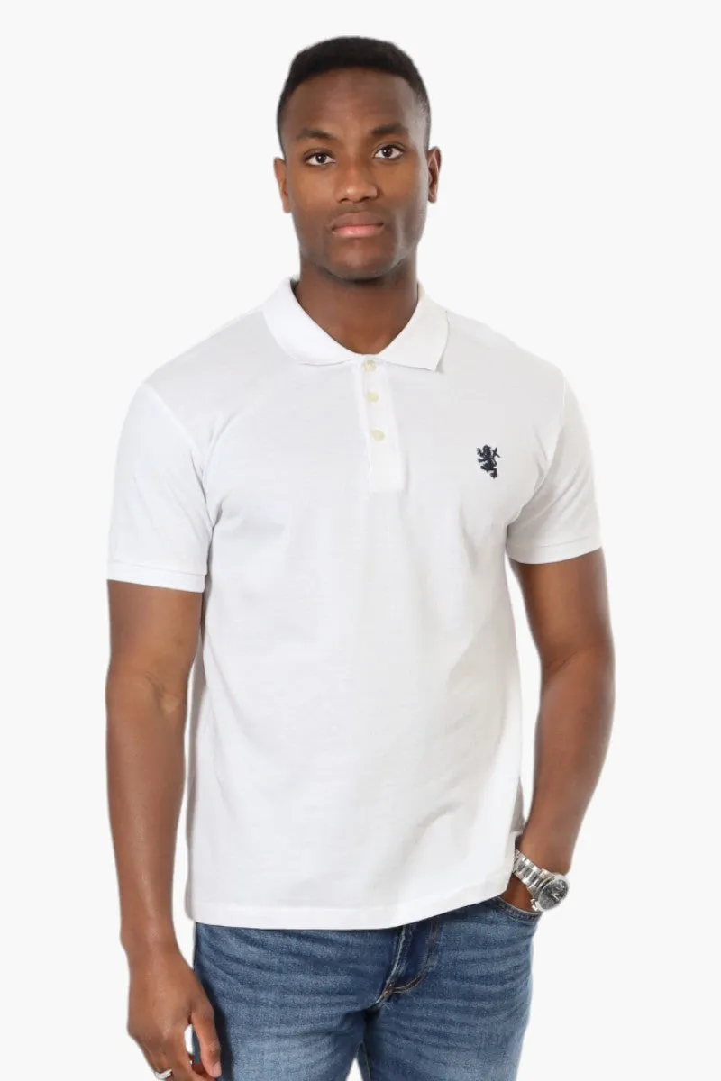 Vroom & Dreesmann Button Up Knit Polo Shirt - White