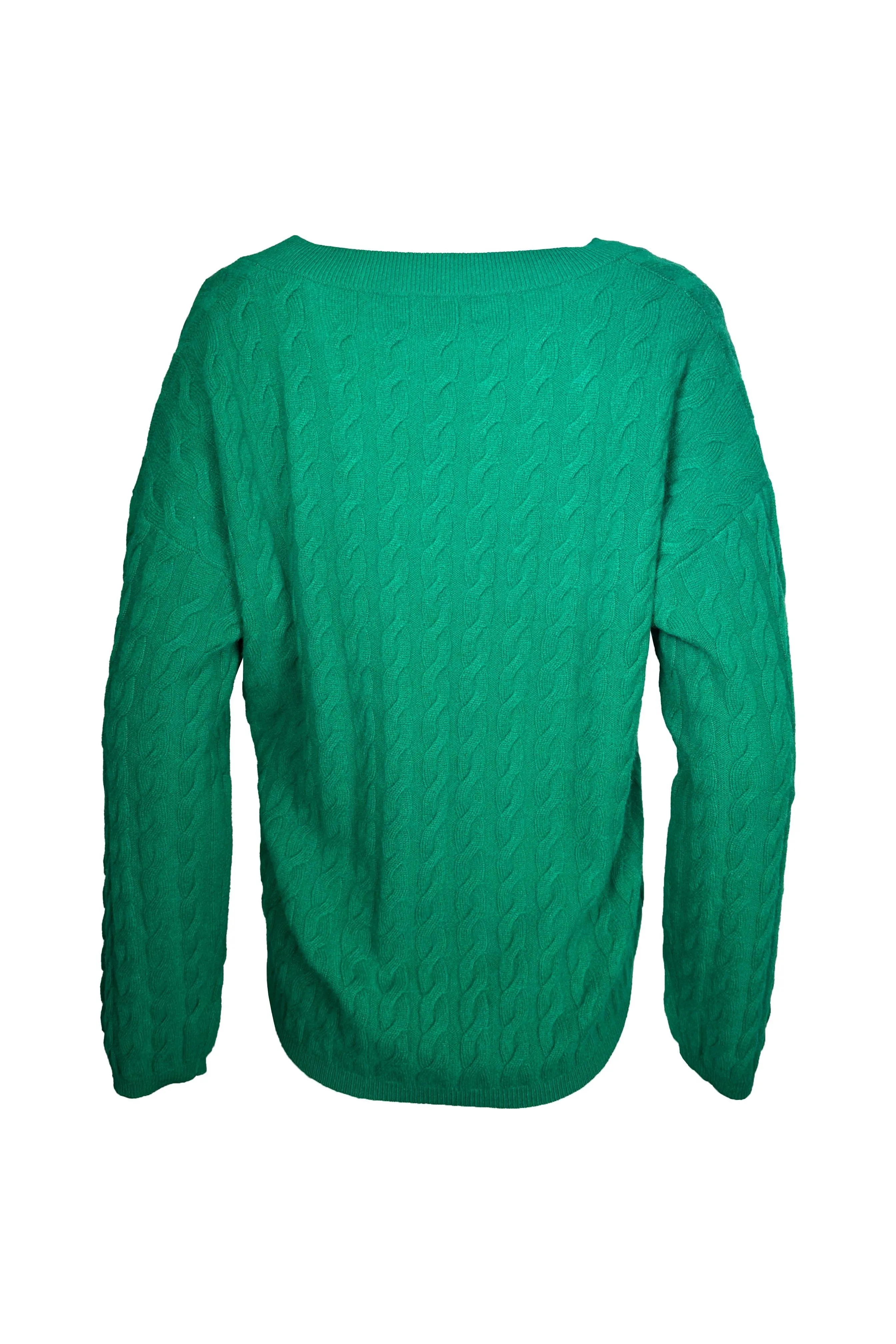 W. Cashmere Stetson Cable Knit V-Neck Pullover 24FHA0101R1 | Green