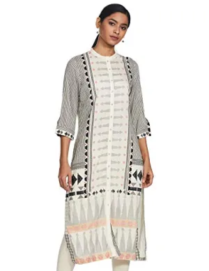 W for Woman Women's Synthetic Kurta (18AUW17468-59519_White_2XL (16))