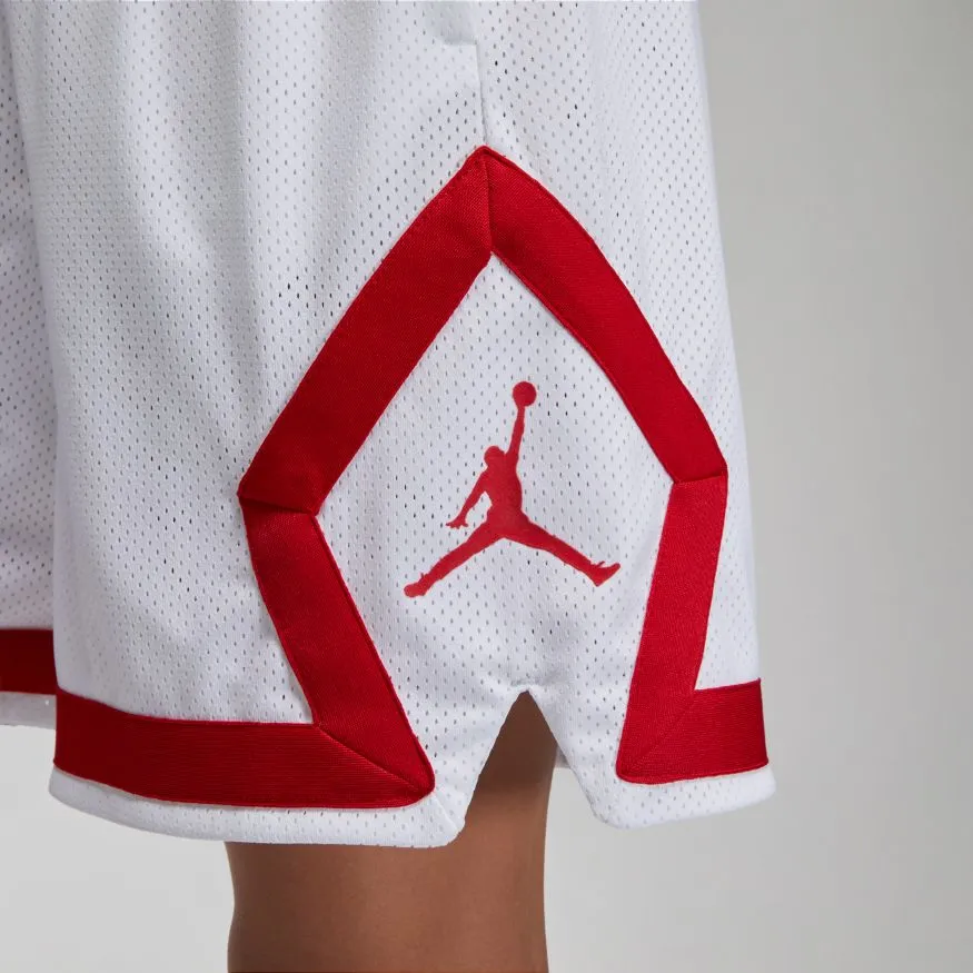 W JORDAN HERITAGE DIAMOND SHORTS "WHITE"