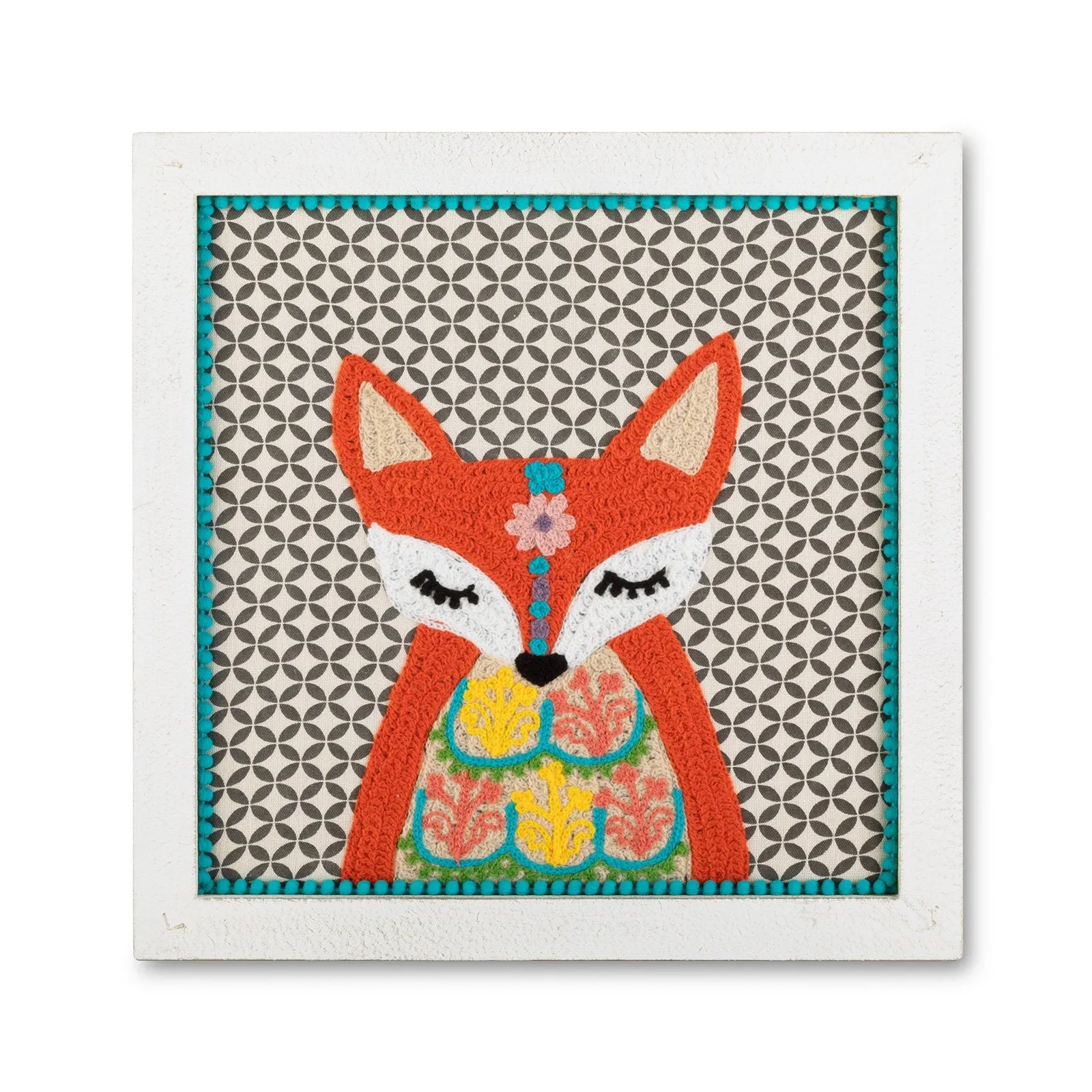 Wall Art - Fox Embroidered Framed