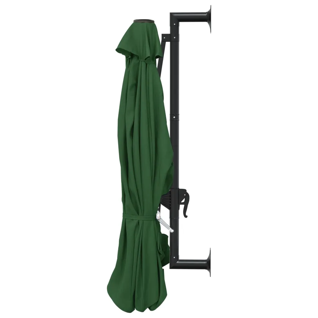 Wall-Mounted Parasol with Metal Pole 300 cm Green