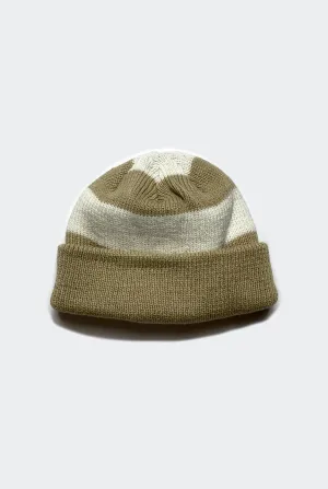 WALLY beanie / tan and white