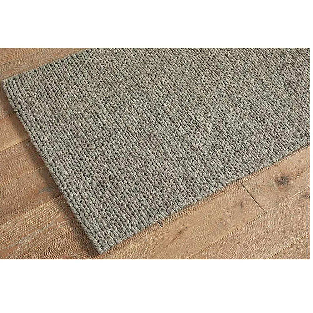 Walton & Co 120cm x 180cm Taupe Plait Wool Rug