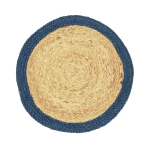 Walton & Co. 35cm Blue Fiesta Circular Jute Placemat