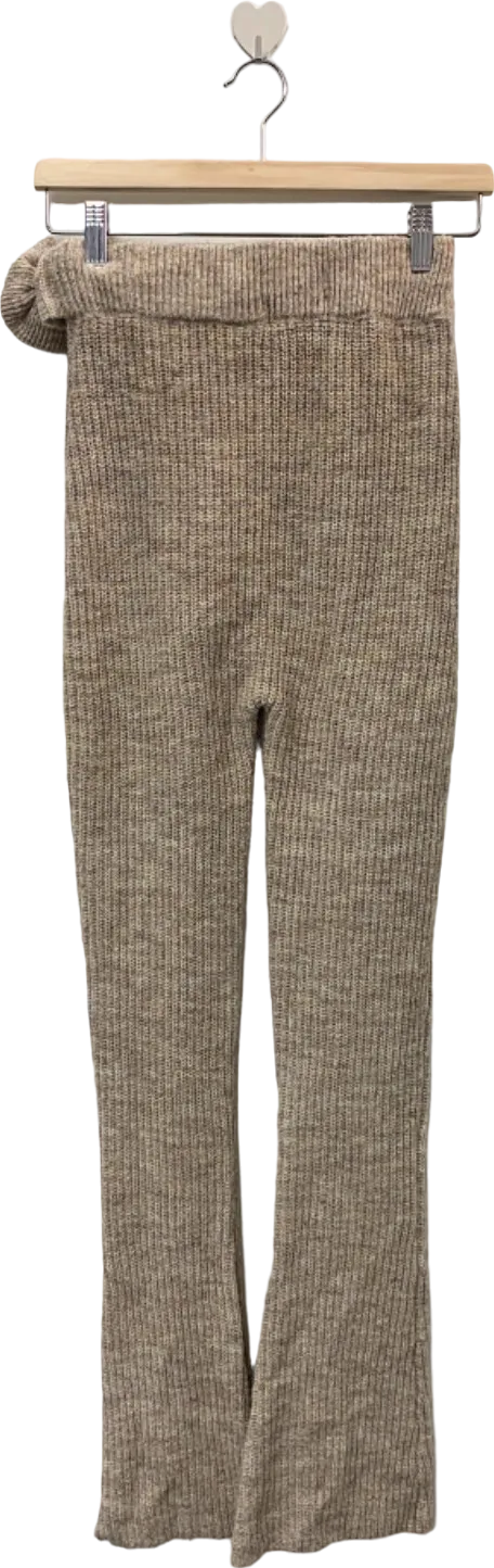 Wanderdoll Beige Ribbed Sweater Pants Small