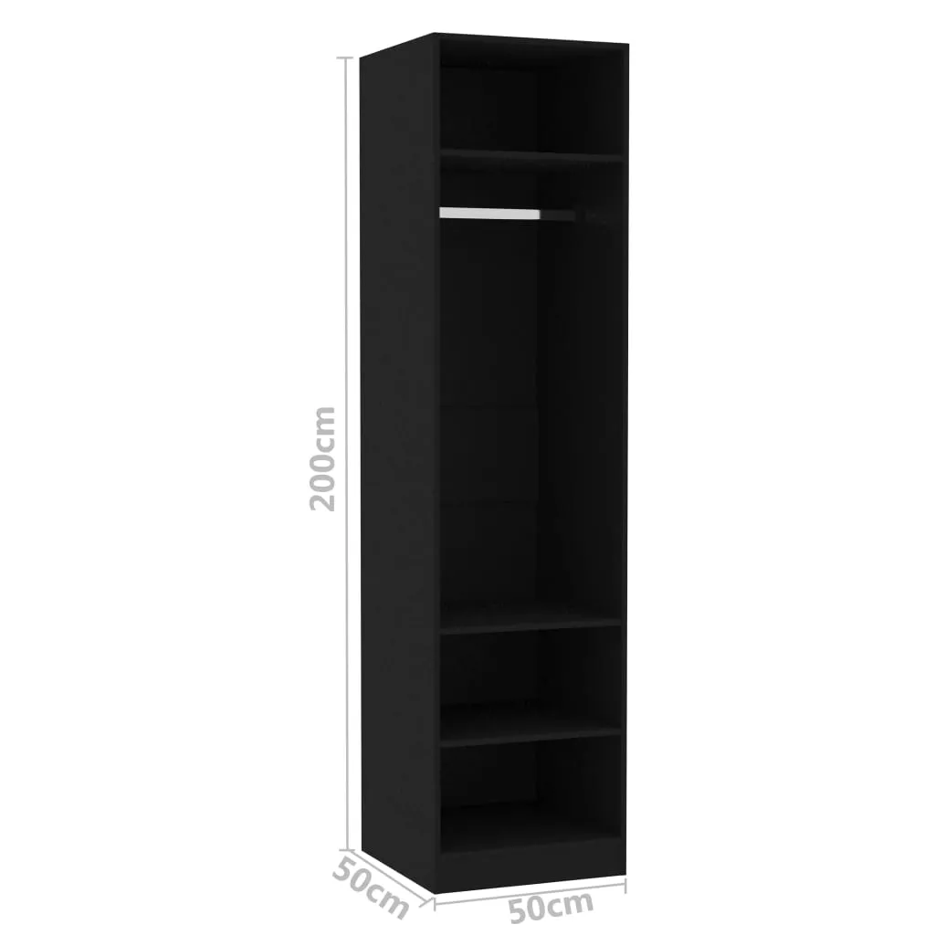 Wardrobe Black 50x50x200 cm Engineered Wood