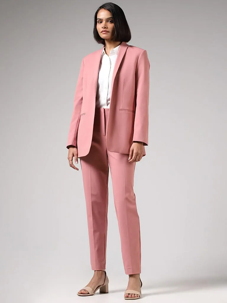 Wardrobe Plain Dusty Pink Formal Blazer