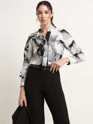 Wardrobe White Abstract Print Shirt