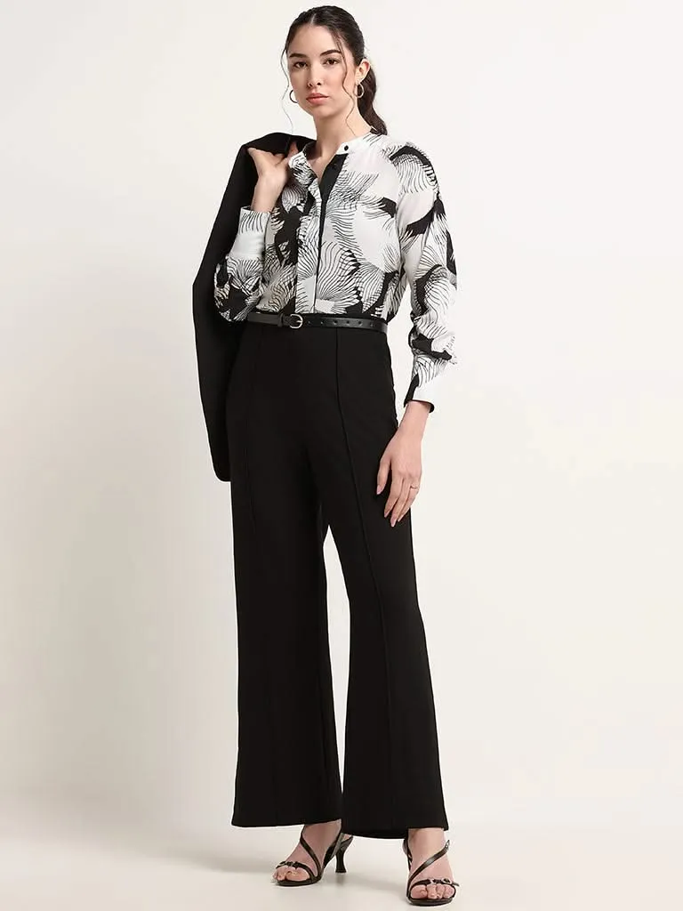 Wardrobe White Abstract Print Shirt