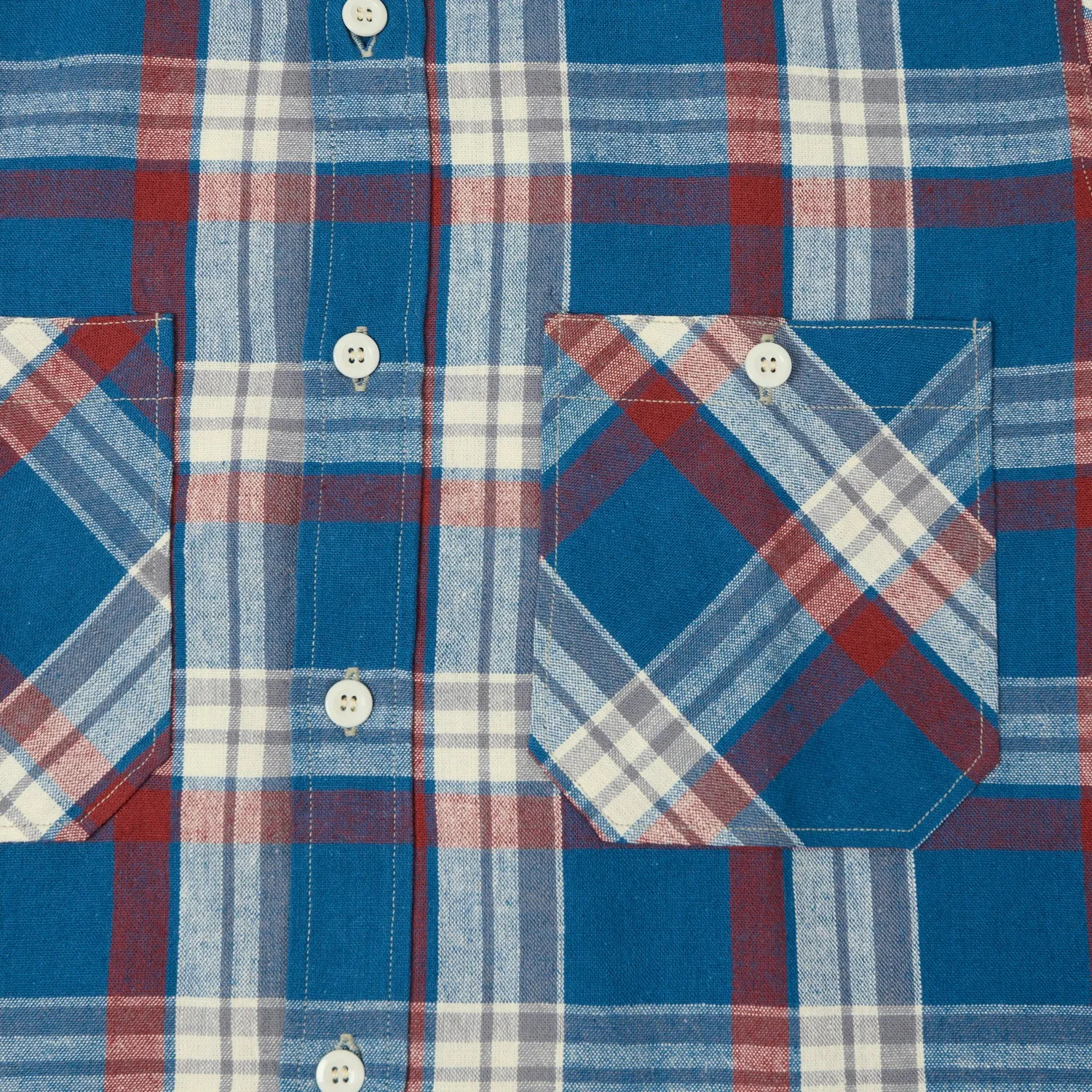 Warehouse & Co 3055 'B Pattern' Check Work Shirt - Blue