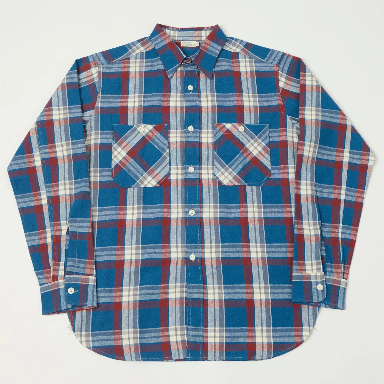 Warehouse & Co 3055 'B Pattern' Check Work Shirt - Blue