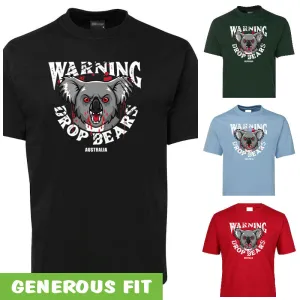 Warning Drop Bears Adults Koala T-Shirt (Various Colours)