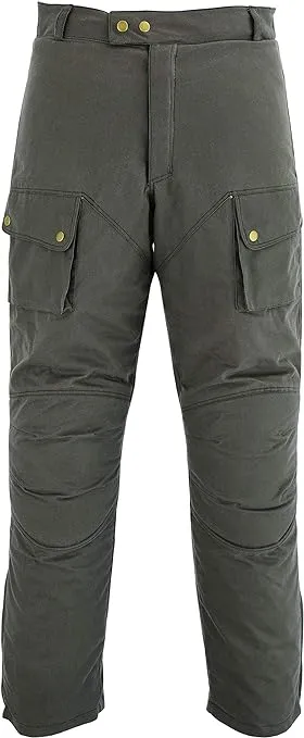 Warrior Gears Men's Waxed Cotton Motorcycle Trousers, Mens Motorbike Trouser