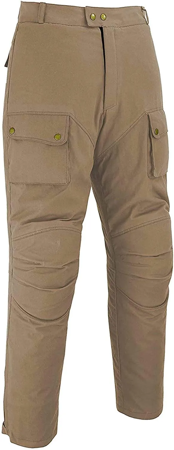 Warrior Gears Men's Waxed Cotton Motorcycle Trousers, Mens Motorbike Trouser