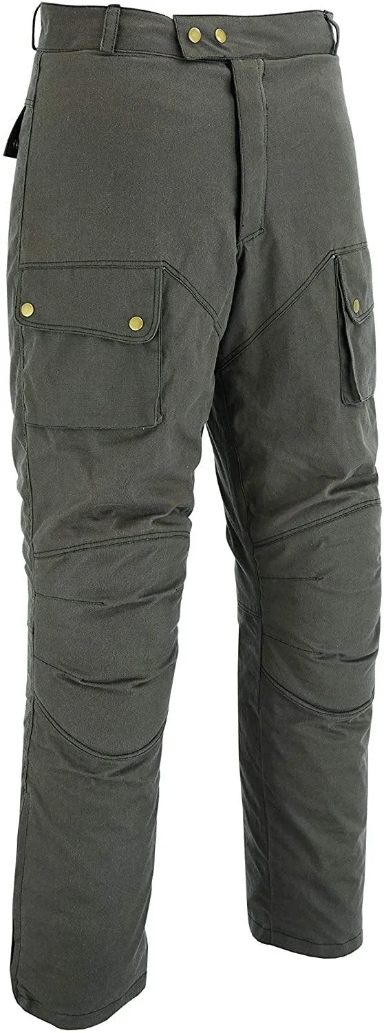 Warrior Gears Men's Waxed Cotton Motorcycle Trousers, Mens Motorbike Trouser