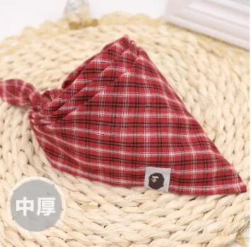 Washable Plaid Cotton Bandana For Dogs Cats