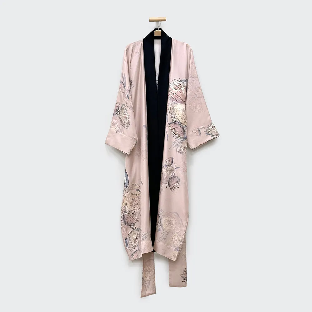 Washable Silk Twill Jia Kimono Wrap