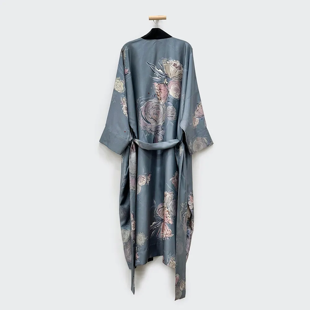 Washable Silk Twill Jia Kimono Wrap