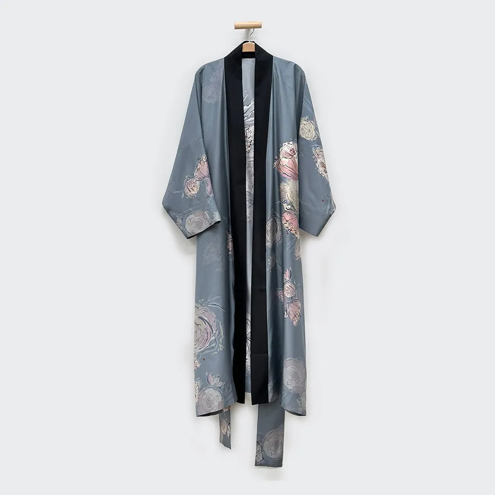 Washable Silk Twill Jia Kimono Wrap