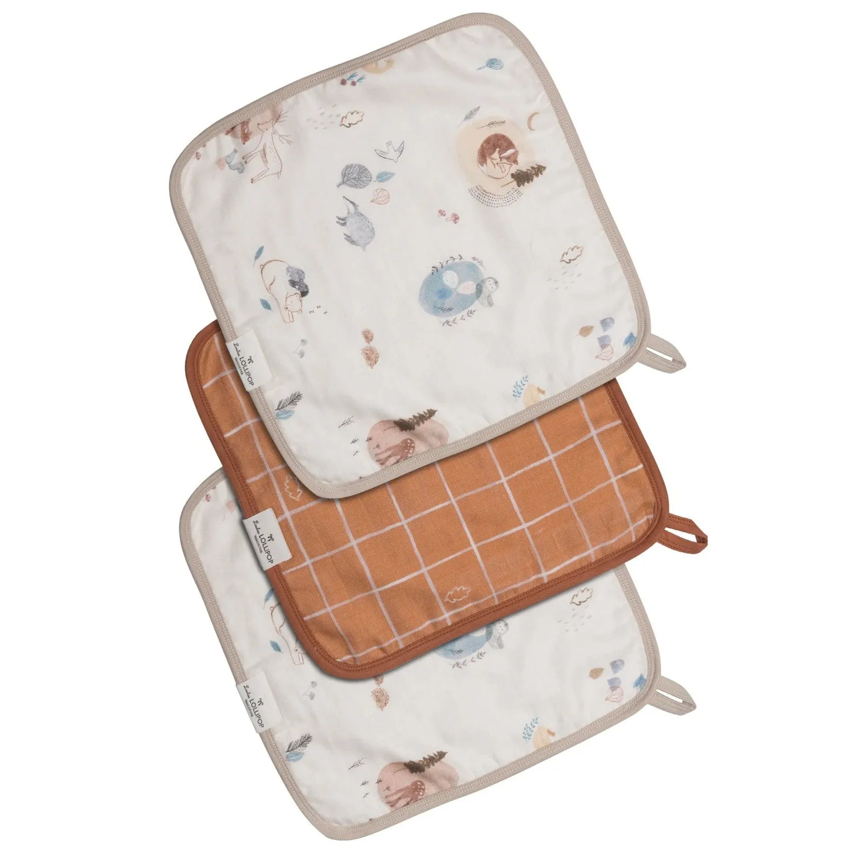 washcloth 3-piece set - cozy forest