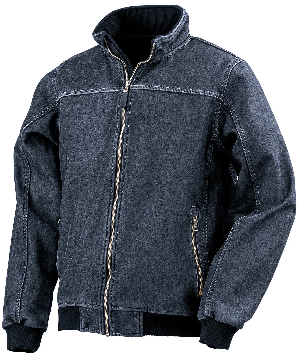 Washed Blue - Stonewash denim softshell