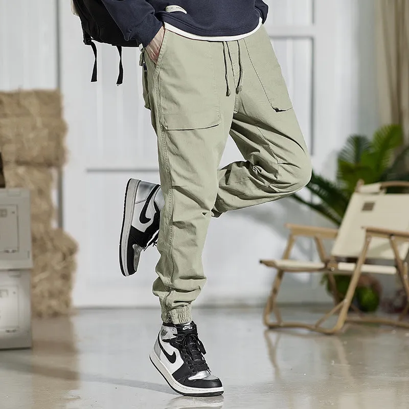 WASHED COTTON THICKENED WORKWEAR CARGO  PANTS