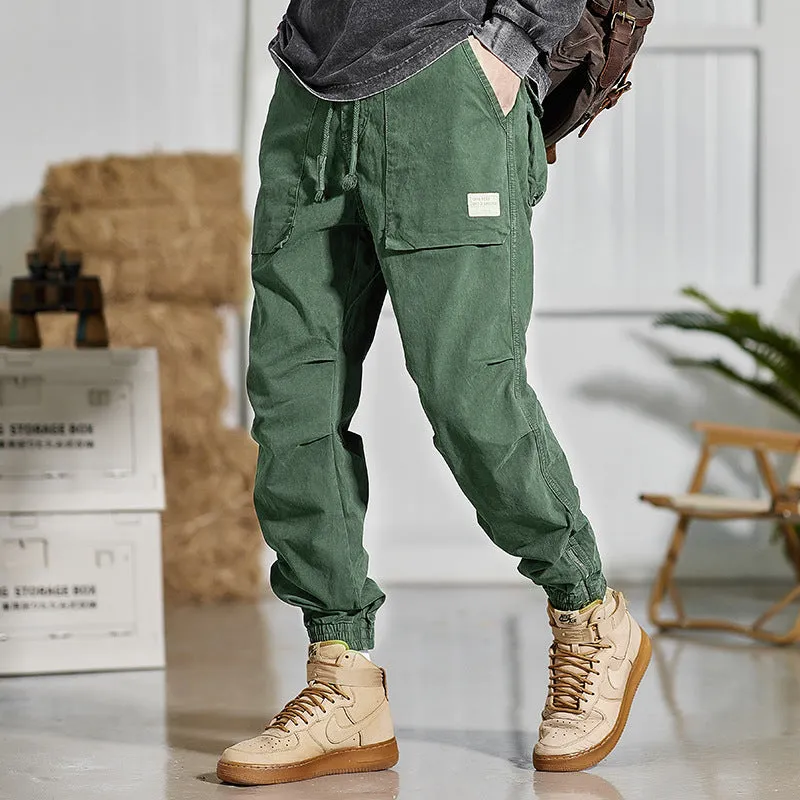 WASHED COTTON THICKENED WORKWEAR CARGO  PANTS